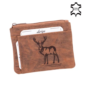 Vadász Bőr Kulcstartó és kártyatartó szarvas mintával