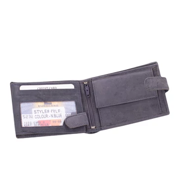 Bőr pénztárca kék színben foci mintával Kedvezményes áron díszdobozban