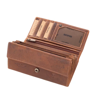 Valódi bőr brifkó pénztárca barna színben díszdobozban