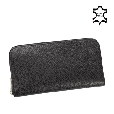 Valódi bőr női pénztárca fekete színben