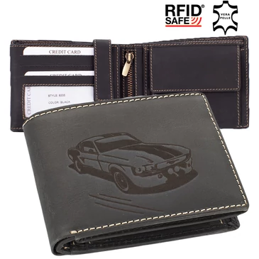 GIULIO valódi bivaly bőr autós férfi pénztárca díszdobozban RFID rendszerrel 