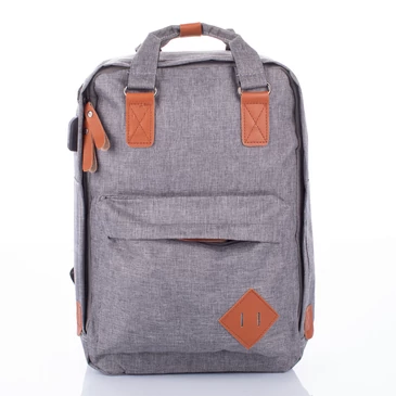 Hátizsák usb töltővel szürke színben