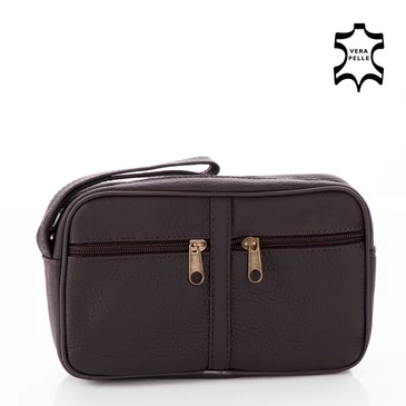 Valódi bőr barna egyrészes autóstáska LA-36