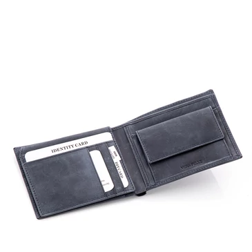 GIULIO autós valódi bőr férfi pénztárca díszdobozban RFID rendszerrel kék színben
