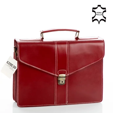 Valódi bőr aktatáska 2 részes** Piros színben