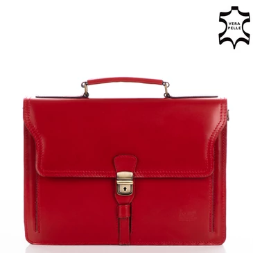 Valódi bőr 2 részes piros aktatáska 