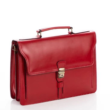 Valódi bőr 2 részes piros aktatáska 