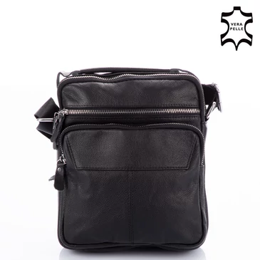 valódi bőr férfi oldaltáska fekete színben JL40 4 Black