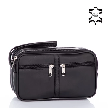 Valódi bőr fekete autóstáska kétrészes LA-31