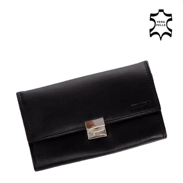 Bellugio valódibőr Brifkó pénztárca pincér pénztárca fekete színben
