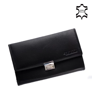 Cavaldi valódibőr Brifkó pénztárca pincér pénztárca fekete színben csattal