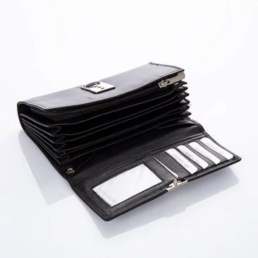 Cavaldi valódibőr Brifkó pénztárca pincér pénztárca fekete színben csattal