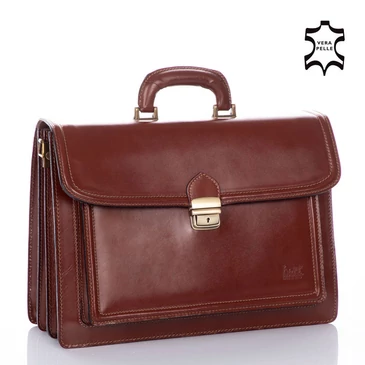 Maxmoda Valódi bőr aktatáska 3 részes* világosbarna színben
