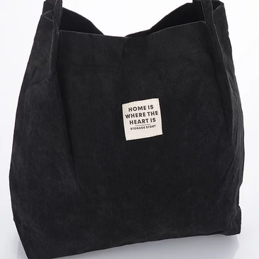 Női válltáska kordbársony anyagból piros színben