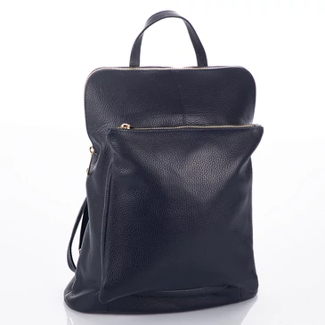 Valódi bőr női hátizsák 3 funkciós sötétkék színben