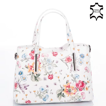 Valódi bőr női táska virág mintával M9018 Flower