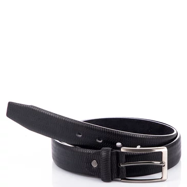 Valódi bőr férfi öv fekete színben 120cm