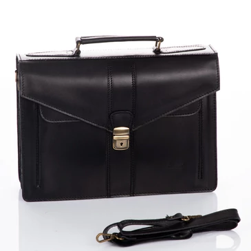 Valódi bőr 2 részes fekete aktatáska IK-050 Black