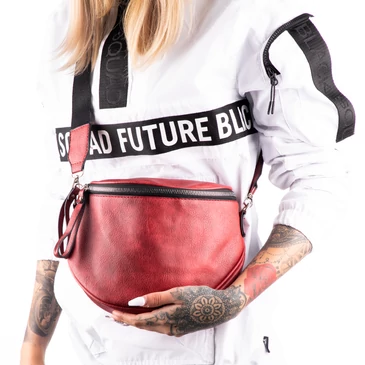 Keresztpántos női oldaltáska piros színben 76201 red