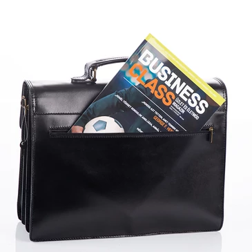 TASSO Valódi bőr aktatáska 3 részes sötétbarna színben