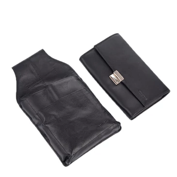 Pincér pénztárca és tartó fekete színben