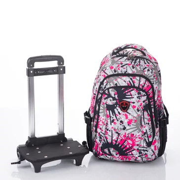 Gurulós iskolatáska pink színben