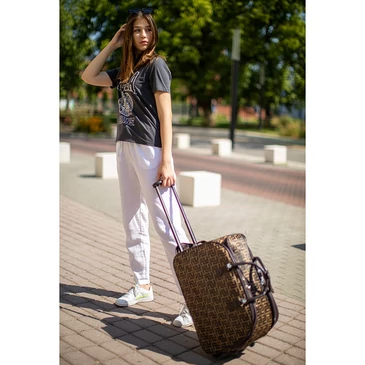 Euroline gurulós utazó táska barna színben