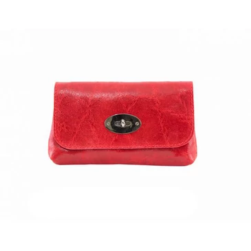 Valódi bőr női táska piros színben