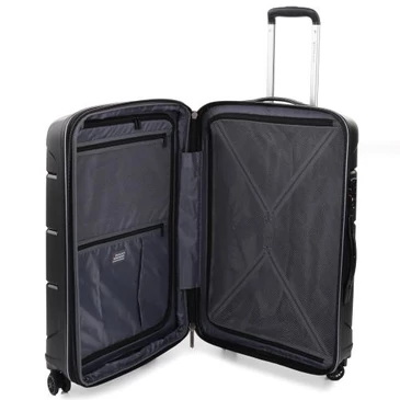 Roncato FLIGHT DLX Spinner Bőrönd R-3462 Fekete ajándék bőröndhuzattal