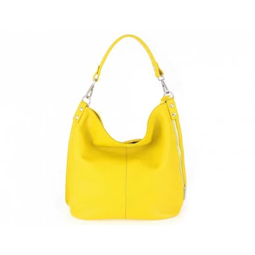 Valódi bőr női táska sárga