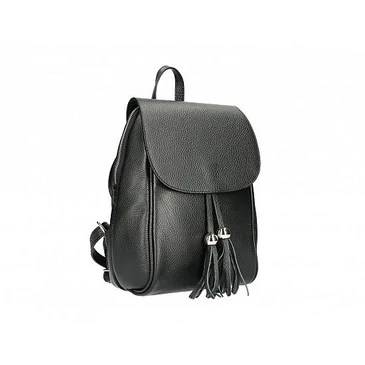 Valódi bőr női hátizsák fekete színben S7165 Black