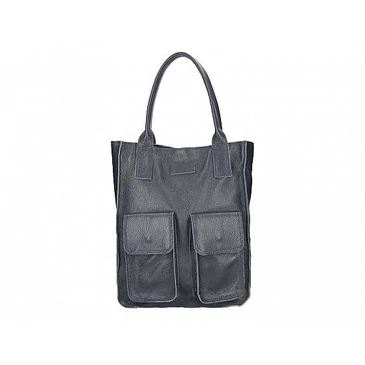 Valódi bőr női táska S7275 Sötétkék