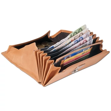 Rimbaldi valódibőr Brifkó pénztárca pincér pénztárca bézs színben