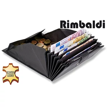 Rimbaldi valódibőr Brifkó pénztárca pincér pénztárca fekete színben