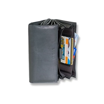 Rimbaldi valódibőr Brifkó pénztárca pincér pénztárca fekete színben