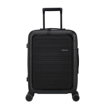 American Tourister Novastream bővíthető Spinner bőrönd 55 + laptop tartó rekesz fekete 