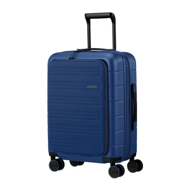 American Tourister Novastream bővíthető Spinner bőrönd 55 + laptop tartó rekesz kék 