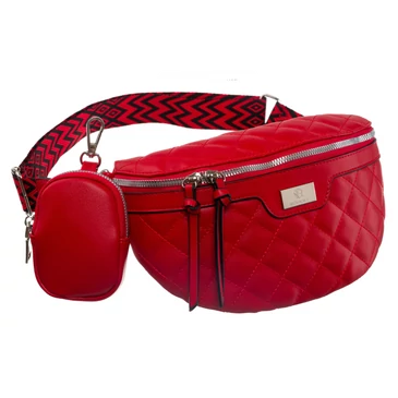 Elegáns női övtáska Piros színben + Praktikus kiegészítővel