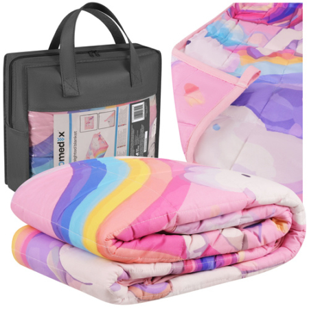 Unikornisos Súlyozott takaró Szenzoros takaró 3 kg 100x150 cm ajándékba gyerekeknek
