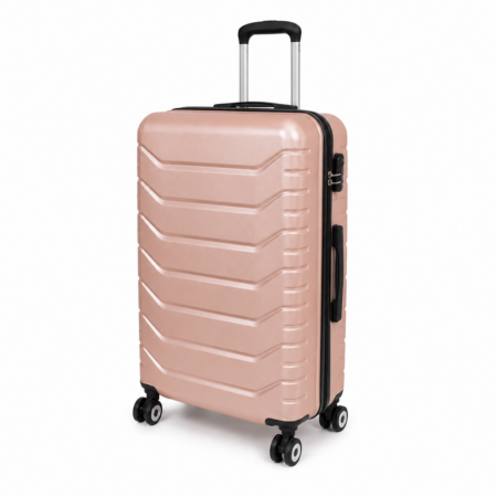 AVENTO rosegold közepes méretű keményfedeles bőrönd 68 × 45 × 26 cm (M) – Kivehető dupla kerekekkel, számzárral