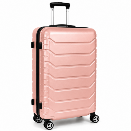 AVENTO rosegold közepes méretű keményfedeles bőrönd 68 × 45 × 26 cm (M) – Kivehető dupla kerekekkel, számzárral