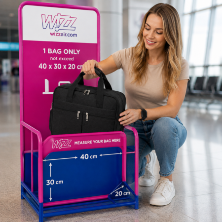 Ryanair &amp; Wizz Air 40×30×20 cm kézipoggyász utazótáska – fekete