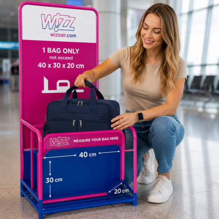 Ryanair &amp; Wizz Air 40×30×20 cm kézipoggyász utazótáska – sötétkék