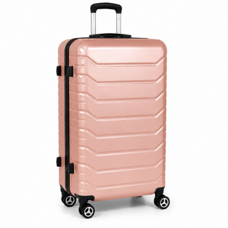 AVENTO rosegold nagyméretű keményfedeles bőrönd 76 × 50 × 29 cm (L) – Kivehető dupla kerekekkel, számzárral