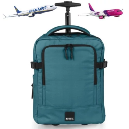 Gabol Vancouver bővíthető hátizsák és gurulós kabinbőrönd 40×30×20/24 cm – Wizz Air és Ryanair kézipoggyász