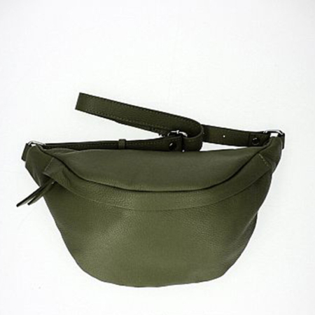 Valódi bőr női oldaltáska military green