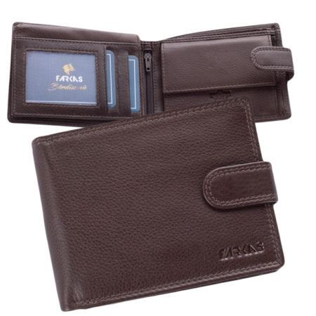 Férfi bőr pénztárca barna színben RFID védelemmel 301 Brown
