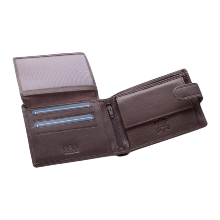 Férfi bőr pénztárca barna színben RFID védelemmel 301 Brown