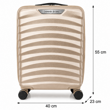 Leonardo Da Vinci  WIZZAIR méretű keményfalú kabinbőrönd 55 x 40 x 23 cm duplazippzáros
