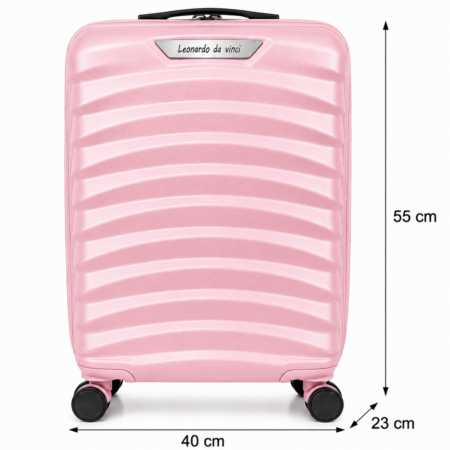 Leonardo Da Vinci  WIZZAIR méretű keményfalú kabinbőrönd 55 x 40 x 23 cm duplazippzáros